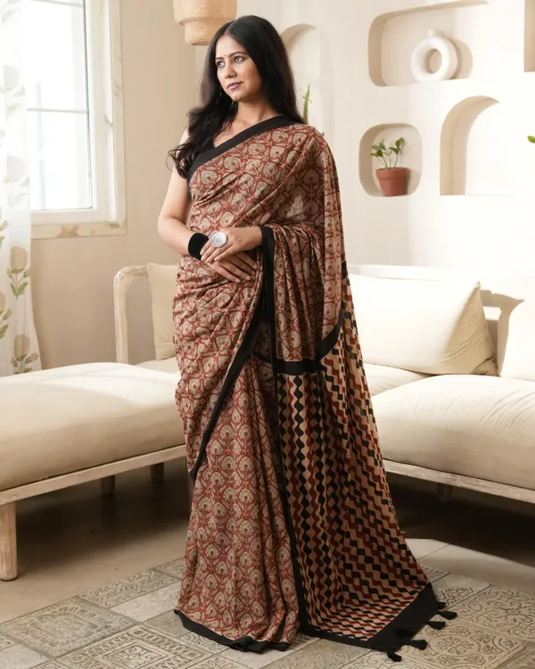 Red_Cotton_Jaal_Print_Mul_Saree_For_Women